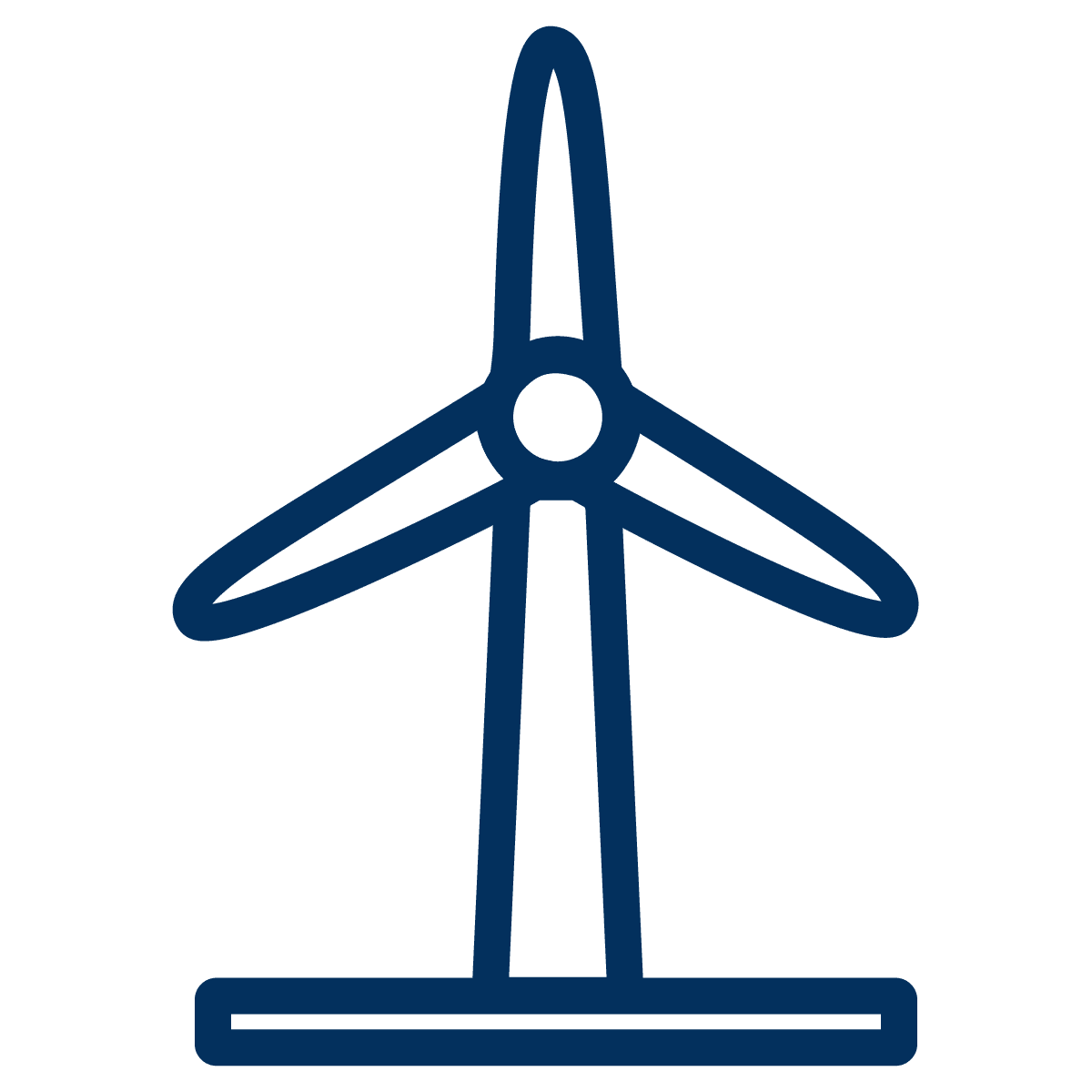 Windkraftanlage als Icon in blau